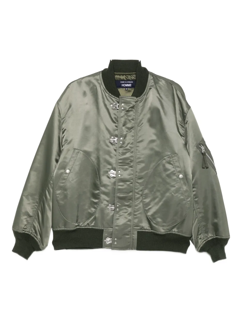 Comme Des Garçons Homme Deux Satin-finish Bomber Jacket In Green