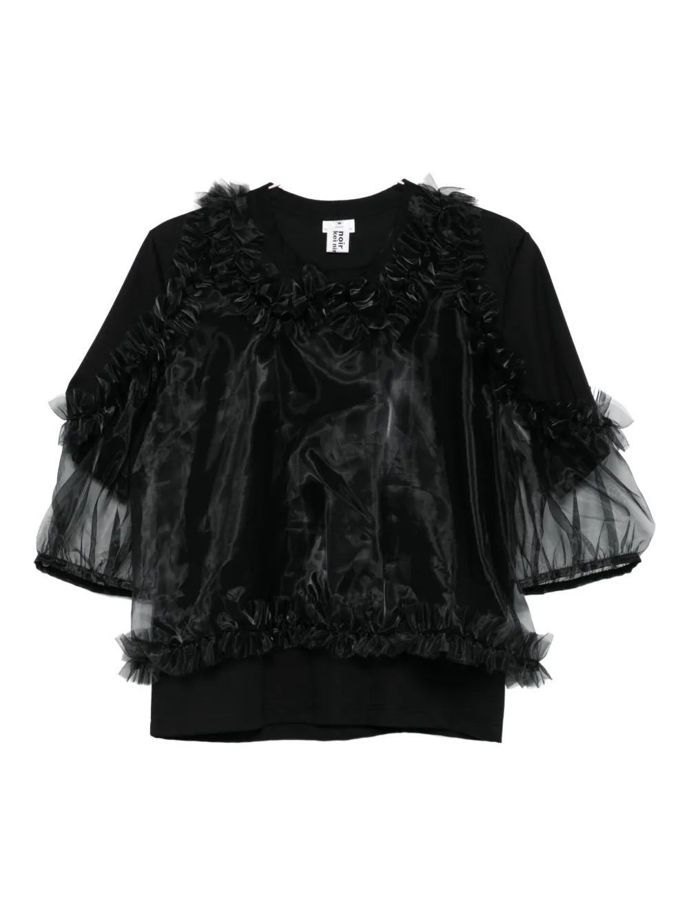 Noir Kei Ninomiya Ruffled Overlay Top In Black