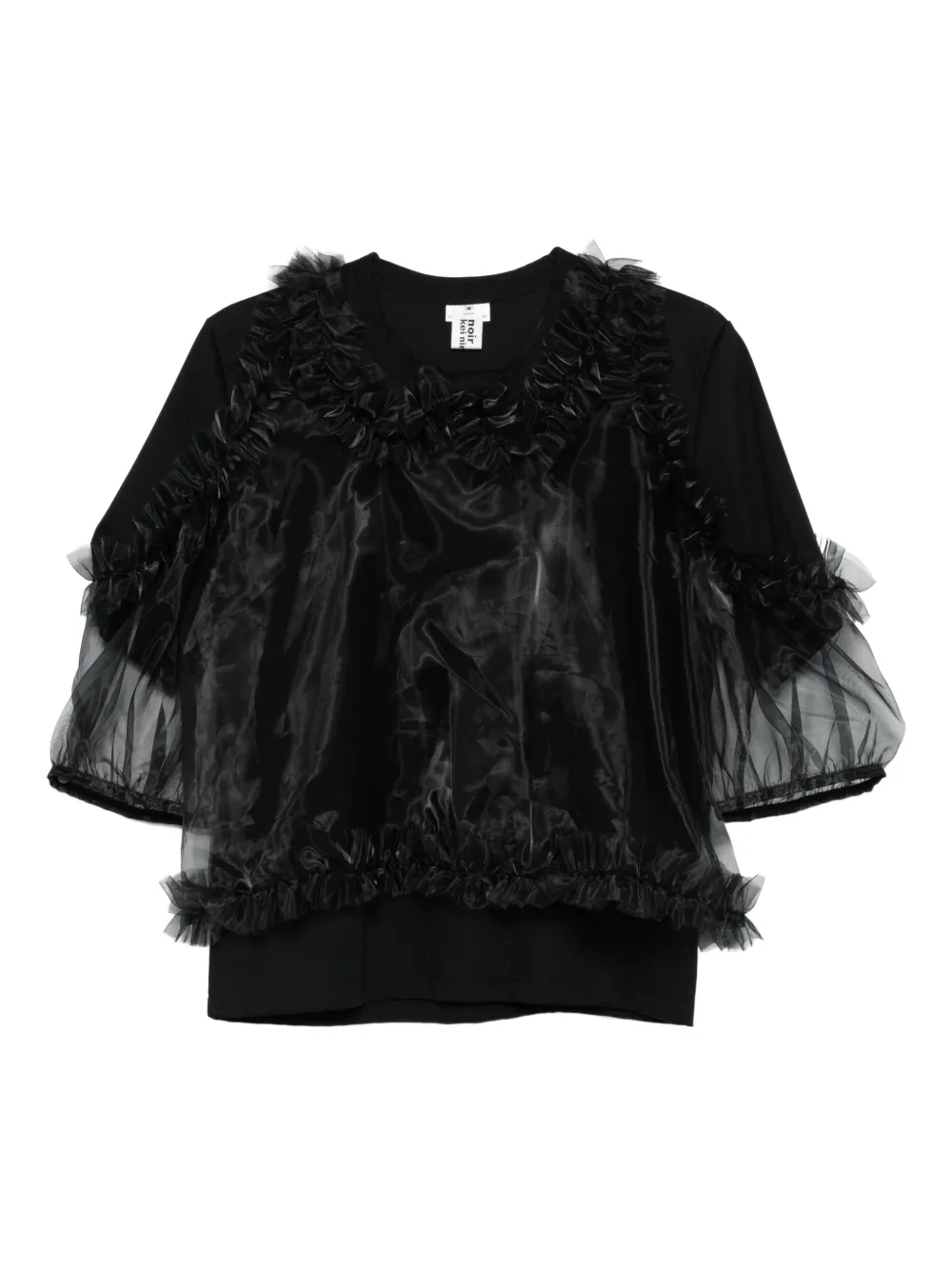 Noir Kei Ninomiya ruffled overlay top | Black | Image 1