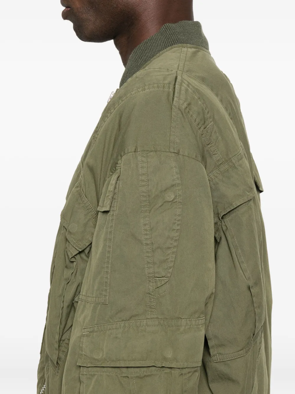 Junya Watanabe Multi-pocket Bomber Jacket In Green