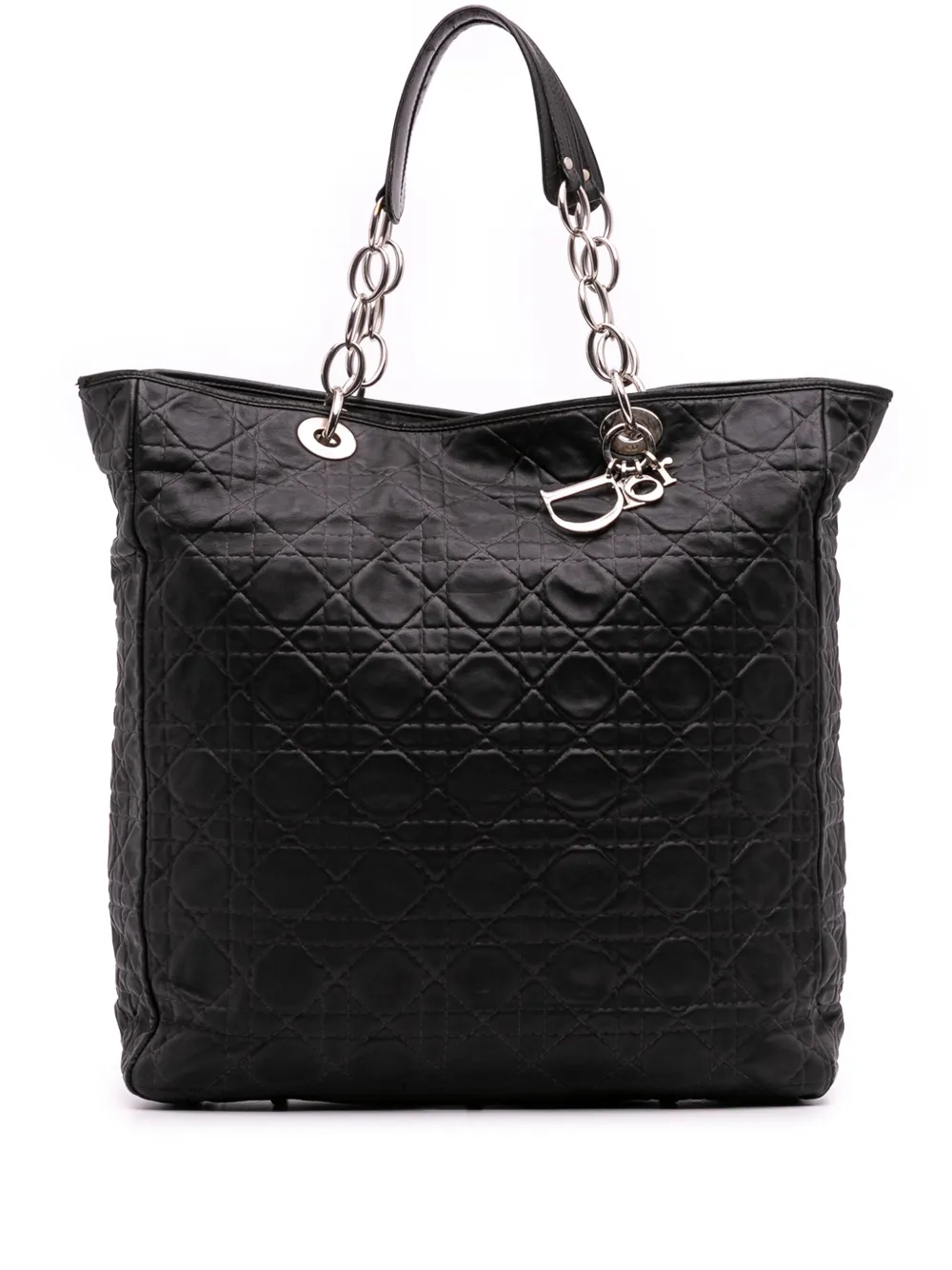 Christian Dior Pre-Owned 2008 Large Lambskin Cannage Lady Dior Soft Shopping tote bag | Black | Image 1