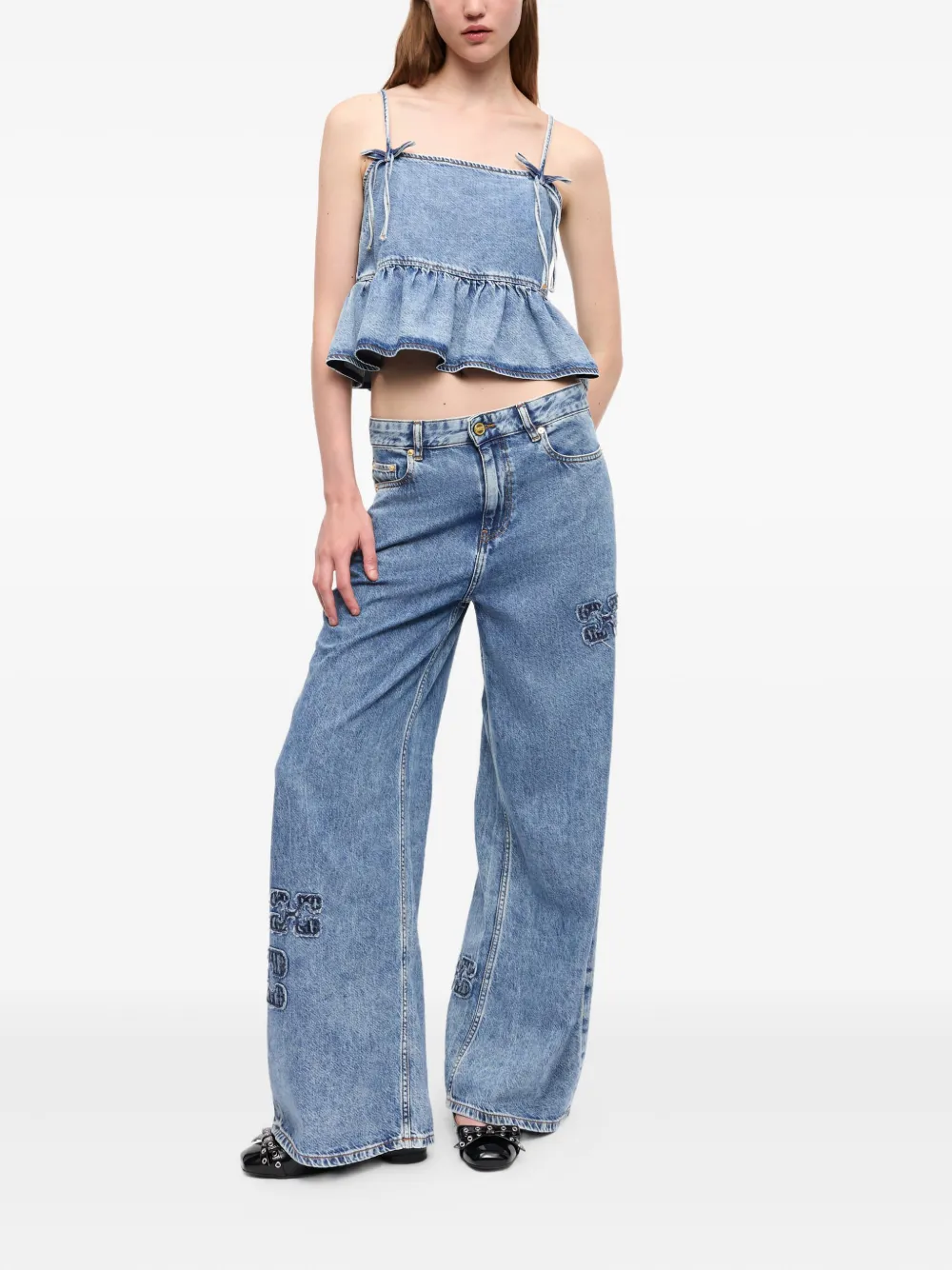 GANNI Jeans met toelopende pijpen - Blauw