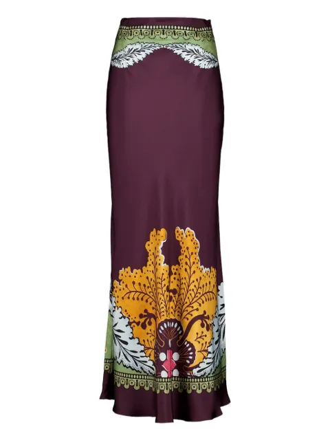 La DoubleJ placée-print maxi skirt