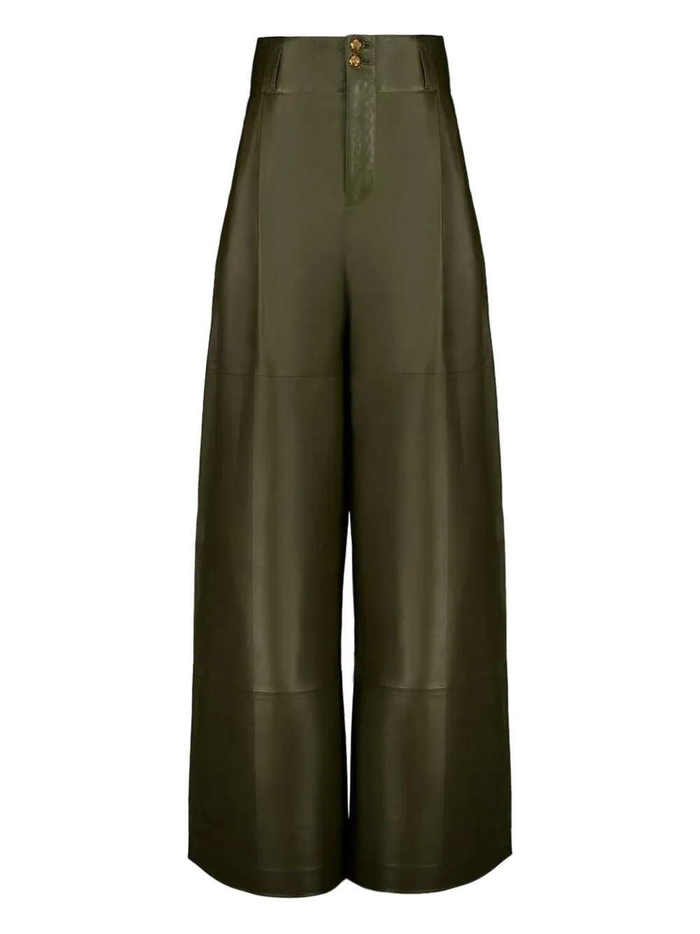 Zimmermann Tailored Leather Trousers In Green