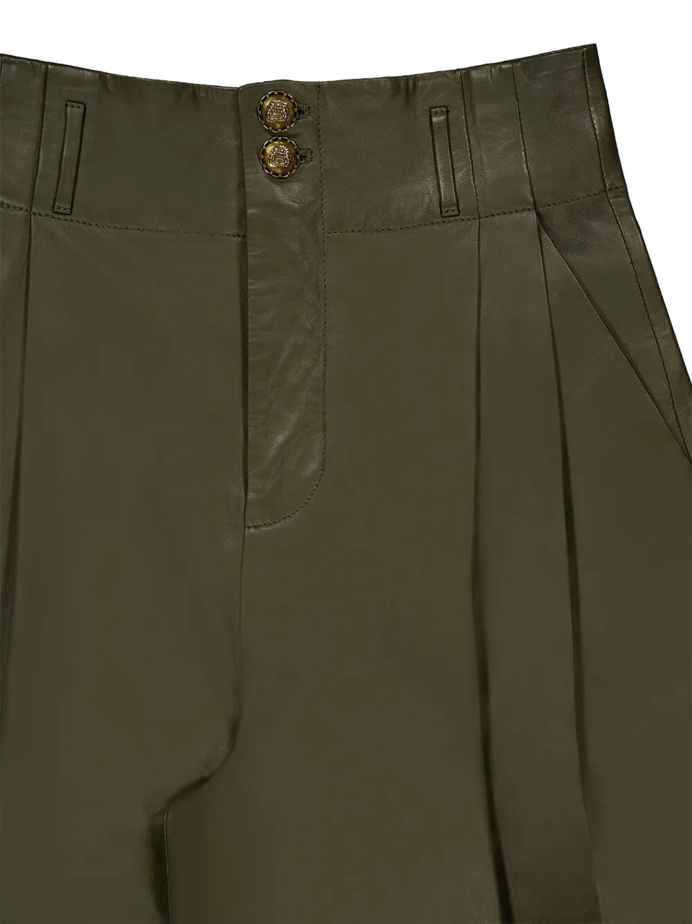 Zimmermann Tailored Leather Trousers In Green