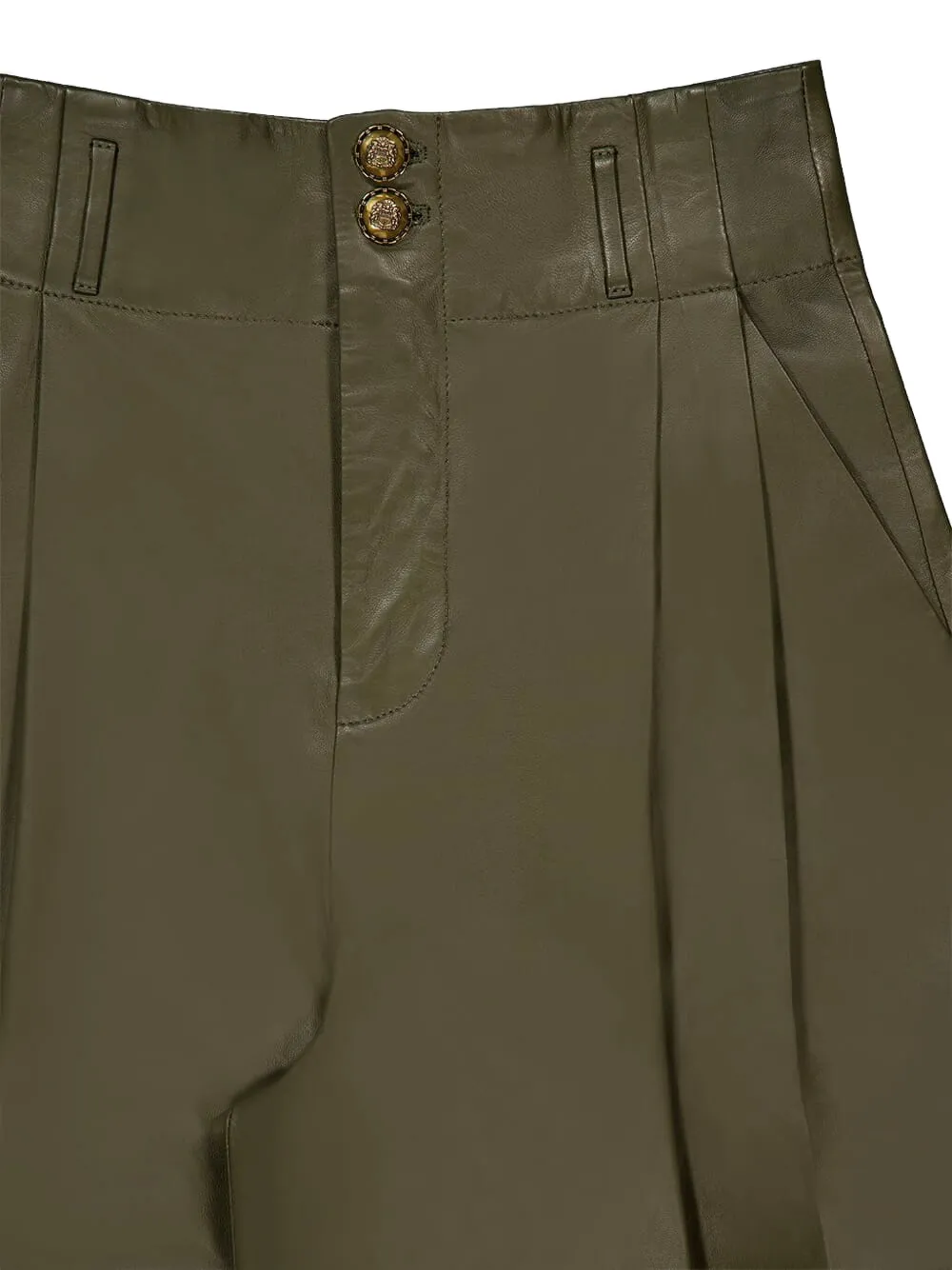 ZIMMERMANN Leren pantalon Groen