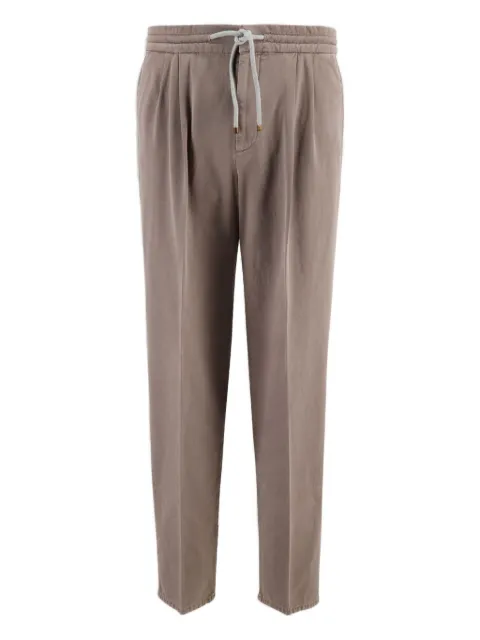 Brunello Cucinelli drawstring-waist cotton trousers