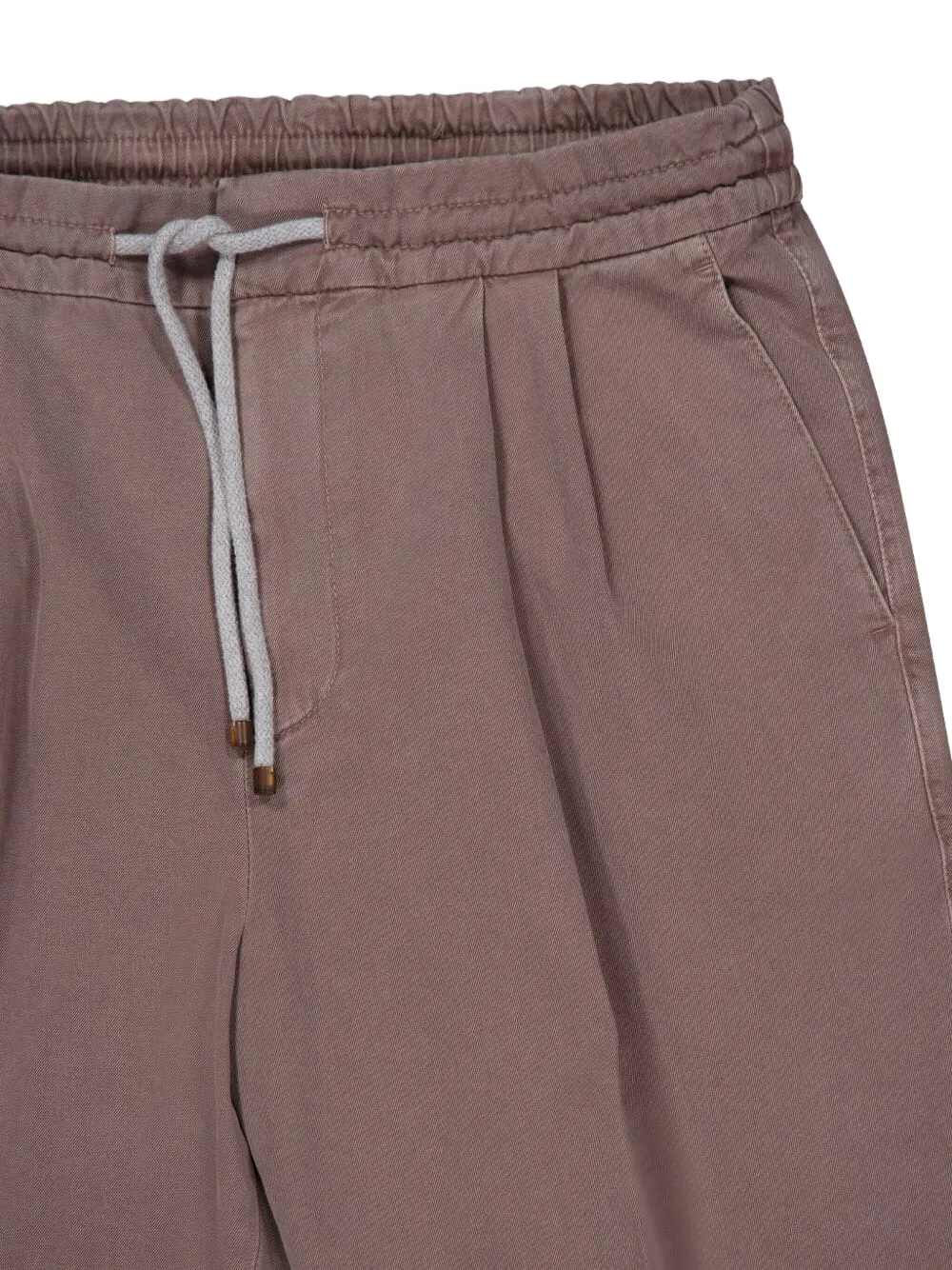 Brunello Cucinelli Drawstring-waist Cotton Trousers In Gray