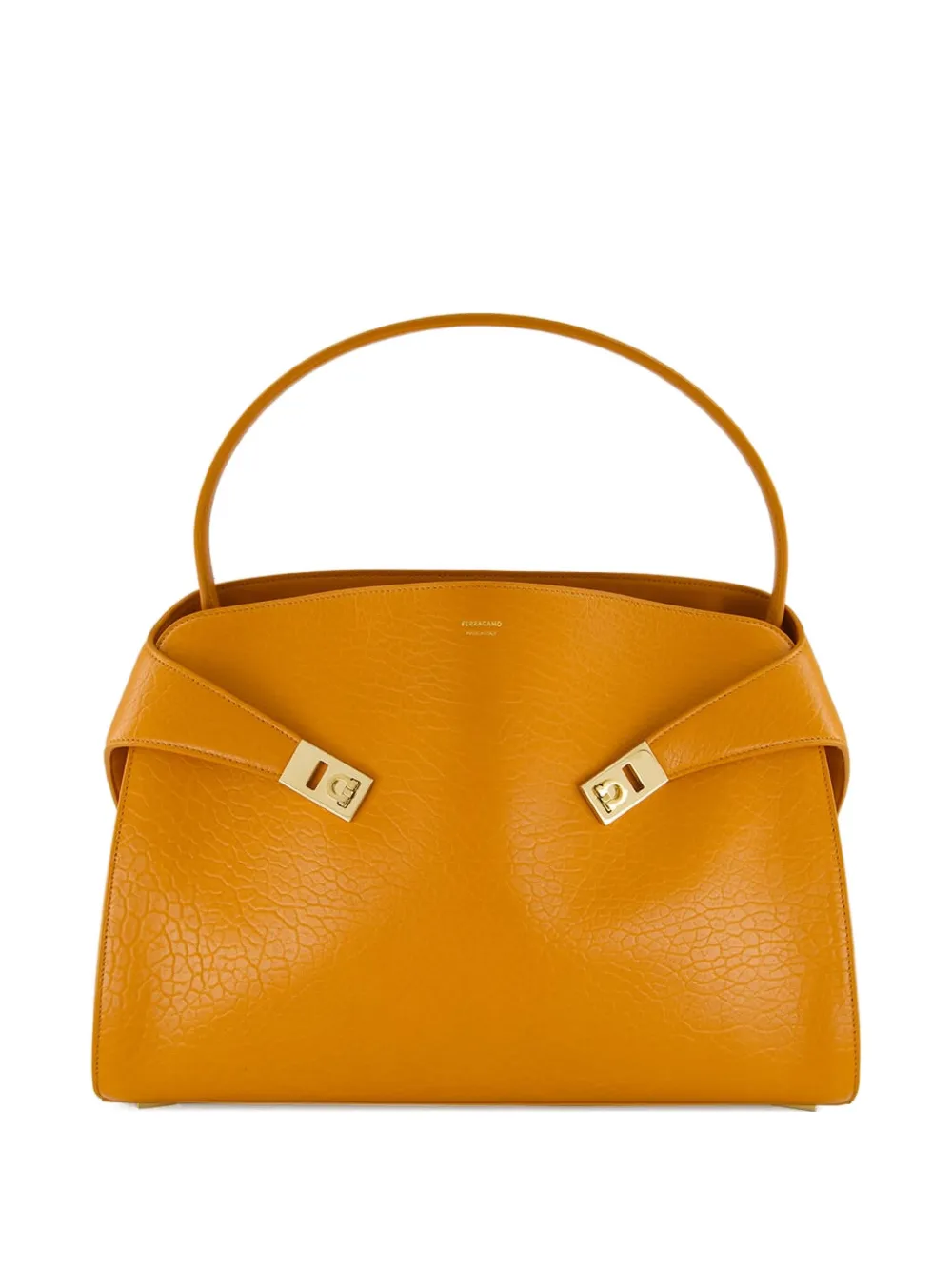 Ferragamo medium Hug maxi-grain leather shoulder bag | Orange | Image 1