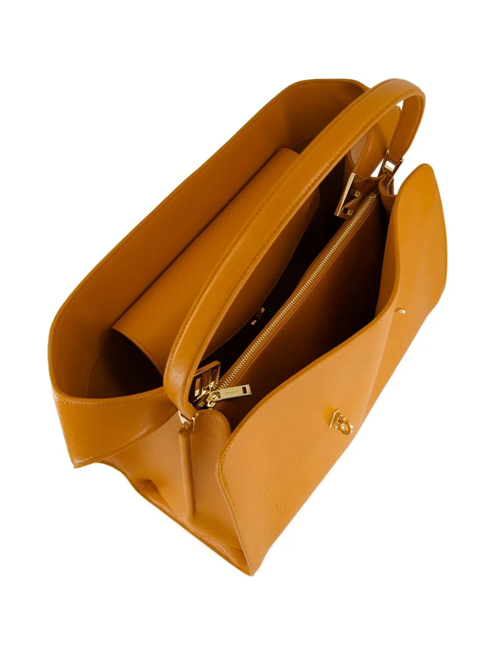 Ferragamo Medium Hug Maxi-grain Leather Shoulder Bag In Orange