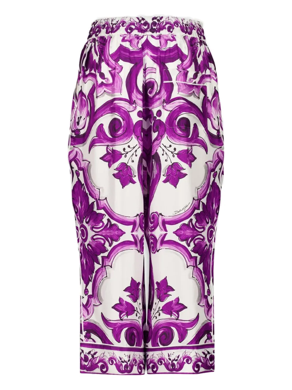 Dolce & Gabbana Majolica-print palazzo pants - Paars