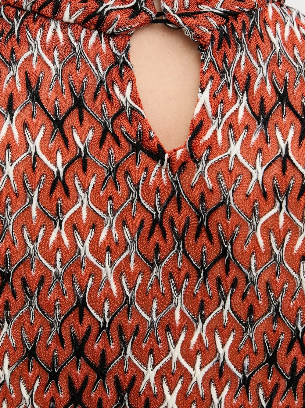 Missoni Long-sleeve Patterned Midi Dress In Brown