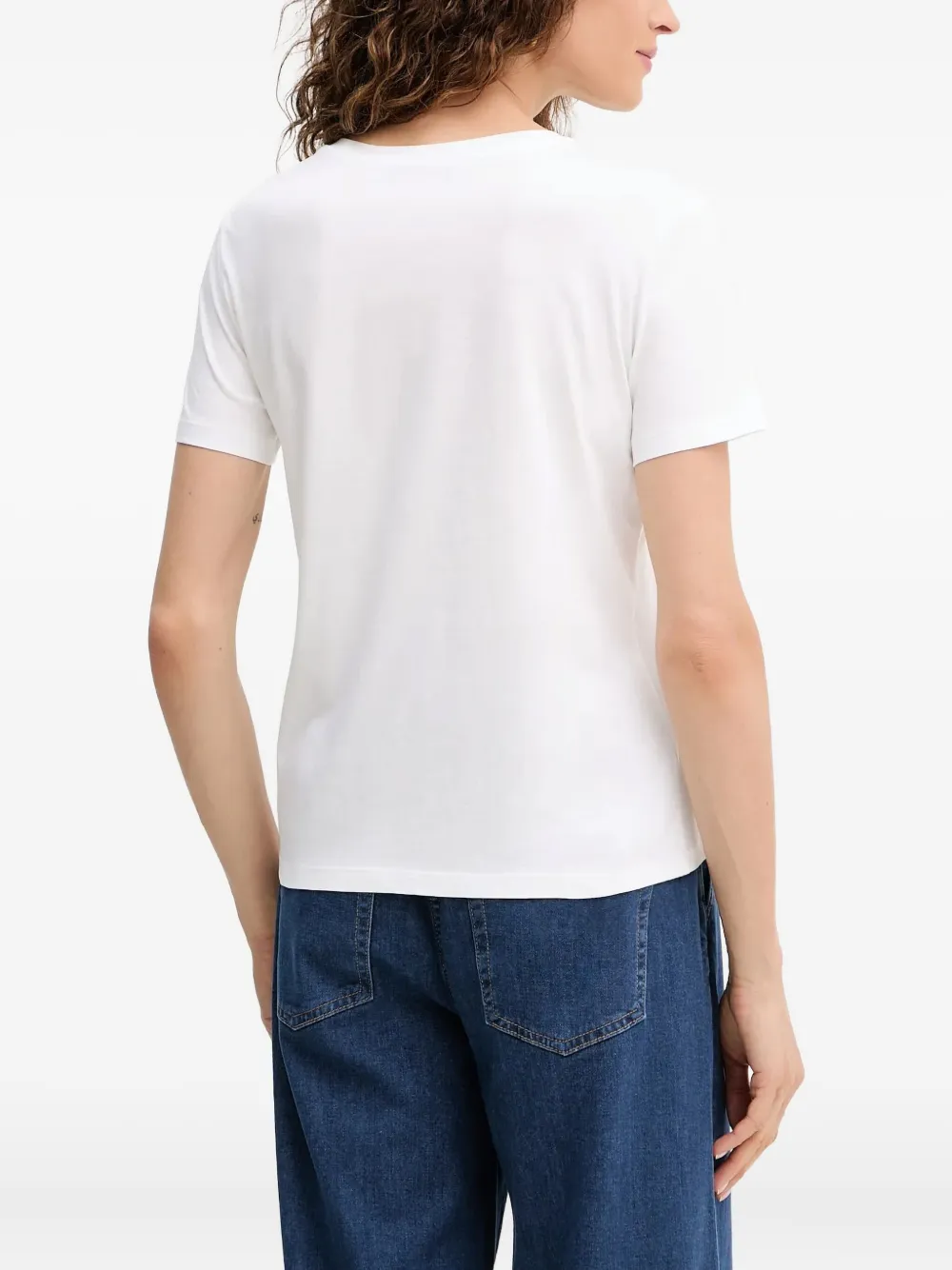 Ermanno Scervino T-shirt verfraaid met kralen en logo Wit