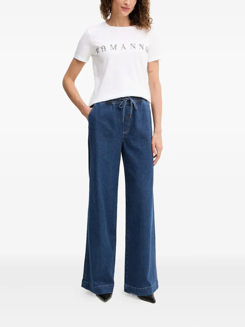 ERMANNO FIRENZE  beaded-embellishment logo-lettering T-shirt | T-Shirts & Jersey Shirts | Image 2