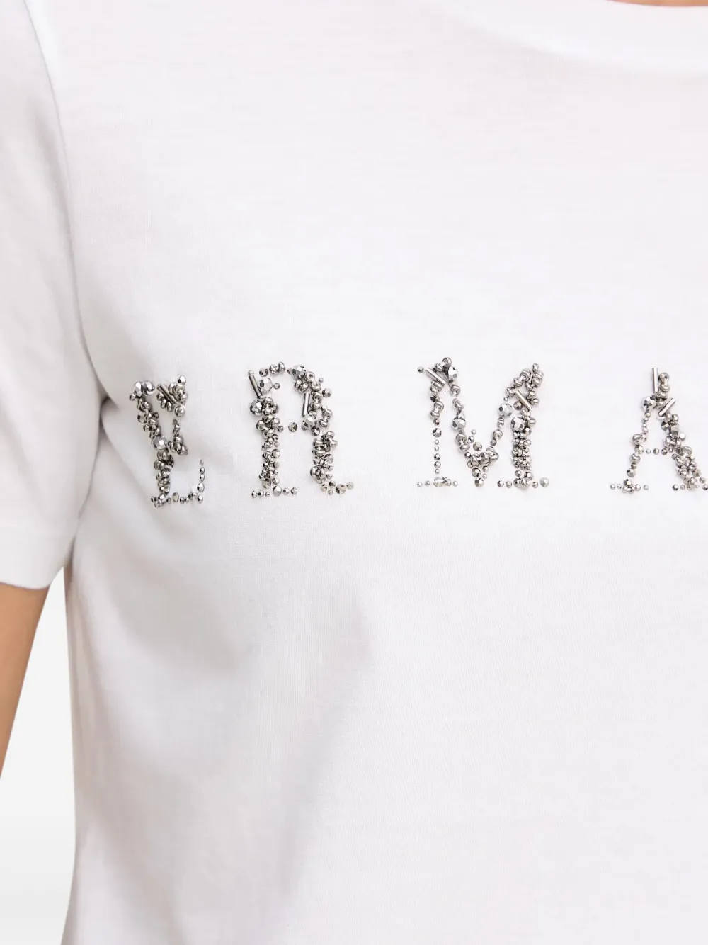 Ermanno Scervino T-shirt verfraaid met kralen en logo Wit