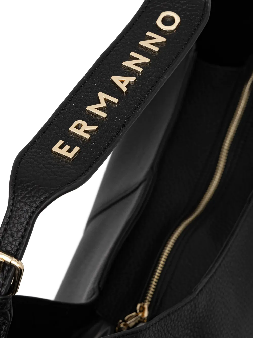 Ermanno Scervino Shopper met logo en rits Zwart