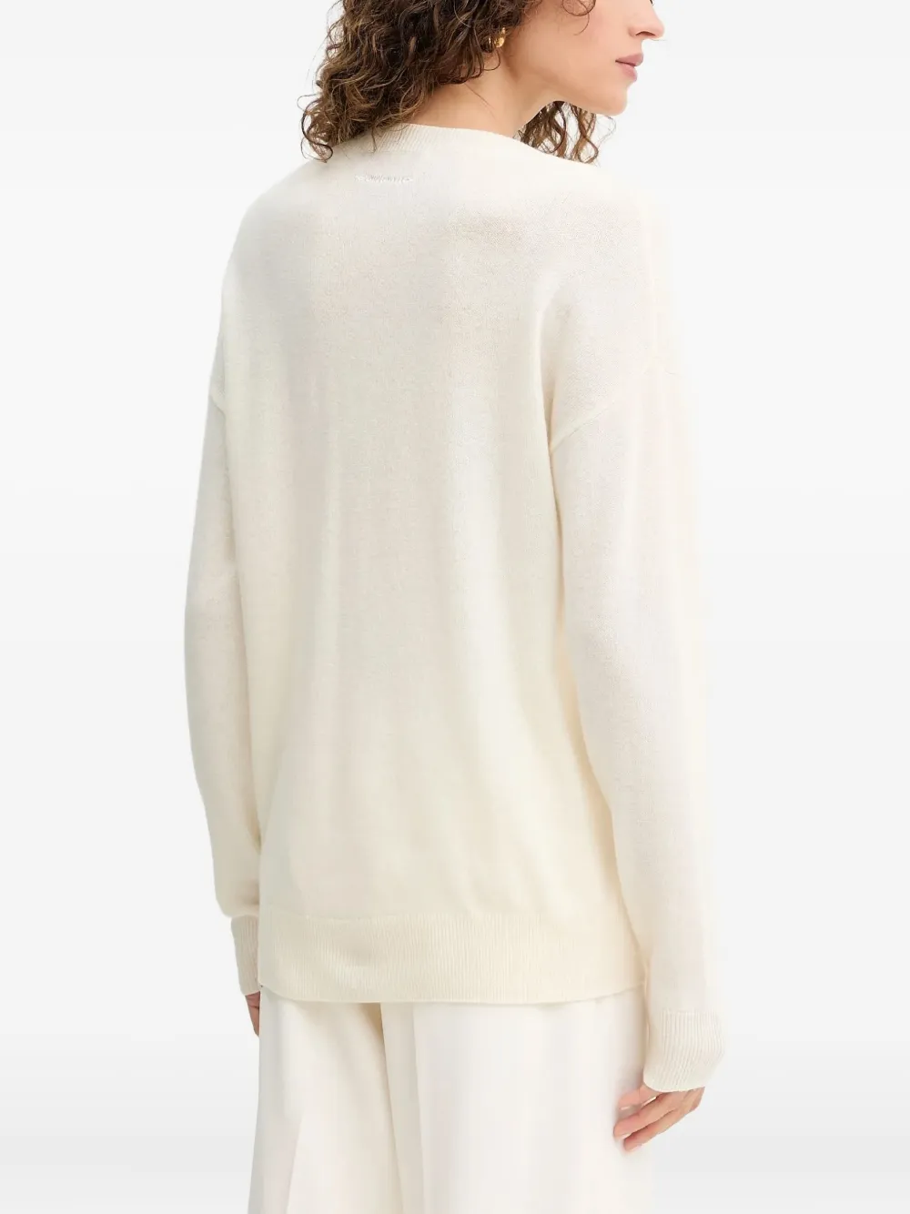 Ermanno Scervino V-neck Longsleeve Sweater In Neutral