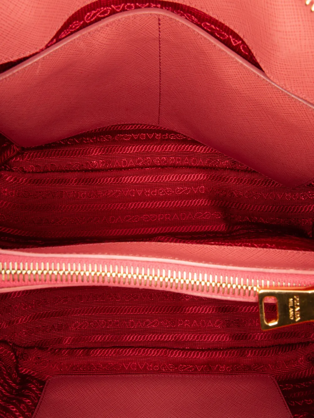 Pre-owned Prada 2013-2025 Medium Saffiano Lux Promenade Satchel In Pink