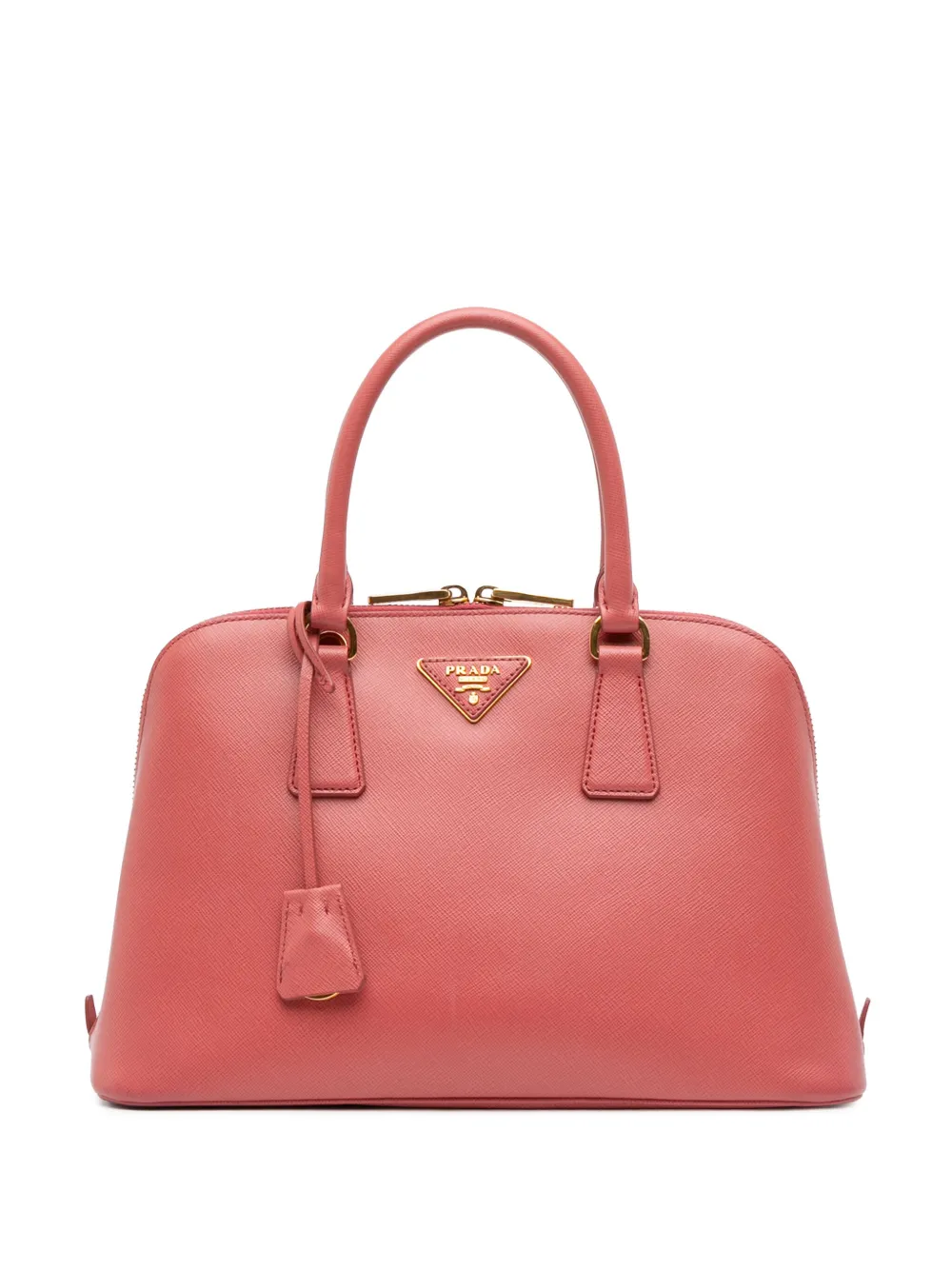 Pre-owned Prada 2013-2025 Medium Saffiano Lux Promenade Satchel In Pink
