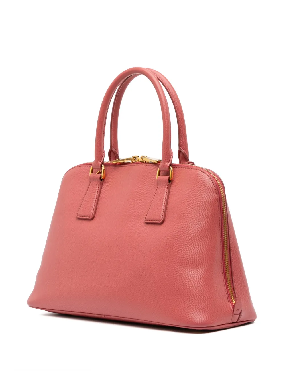 Pre-owned Prada 2013-2025 Medium Saffiano Lux Promenade Satchel In Pink