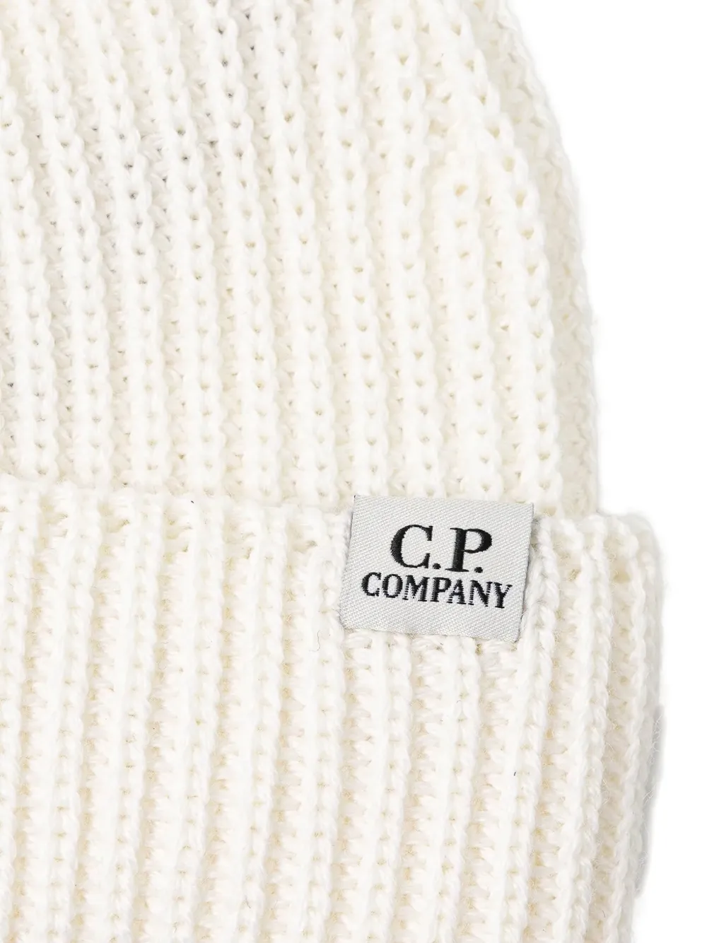 C.P. Company ribbed logo-patch beanie hat | Men | Image 2
