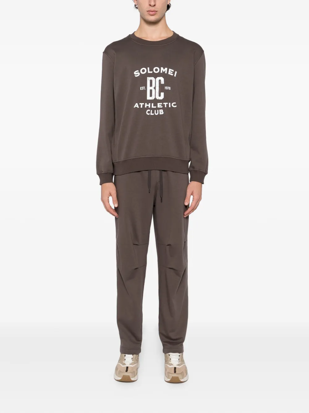 Brunello Cucinelli Sweater met print - Bruin