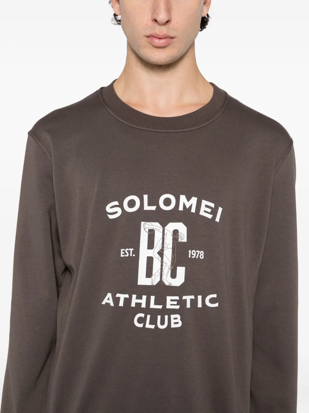 Brunello Cucinelli Graphic-print Sweatshirt In Brown