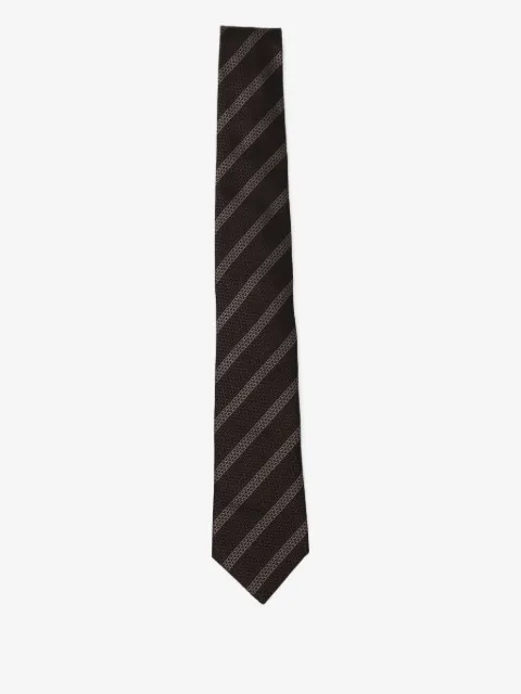 Brunello Cucinelli corbata de seda con rayas estampadas