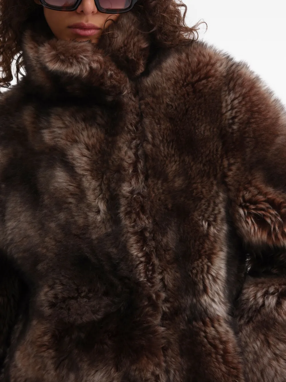 Remain Birger Christensen Shearling Jacket In Brown