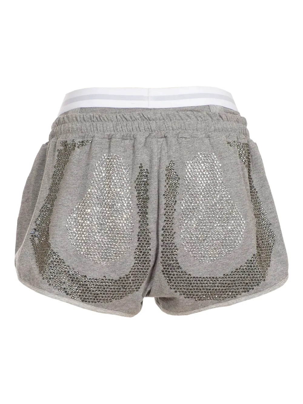 Natasha Zinko Rhinestone-embellished Drawstring Shorts In Gray