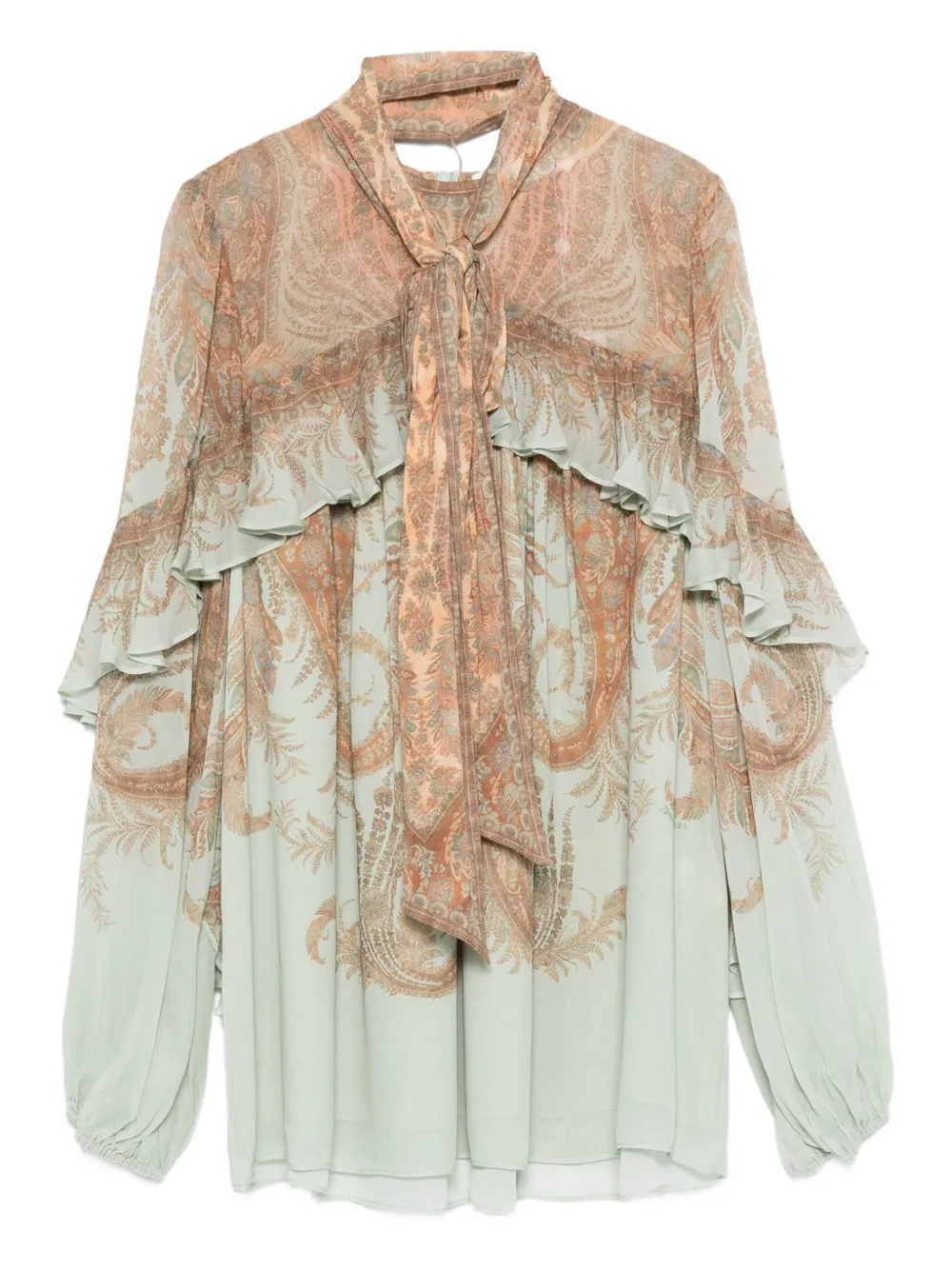 ZIMMERMANN paisley-print ruffled-detail blouse | Blue | Image 1