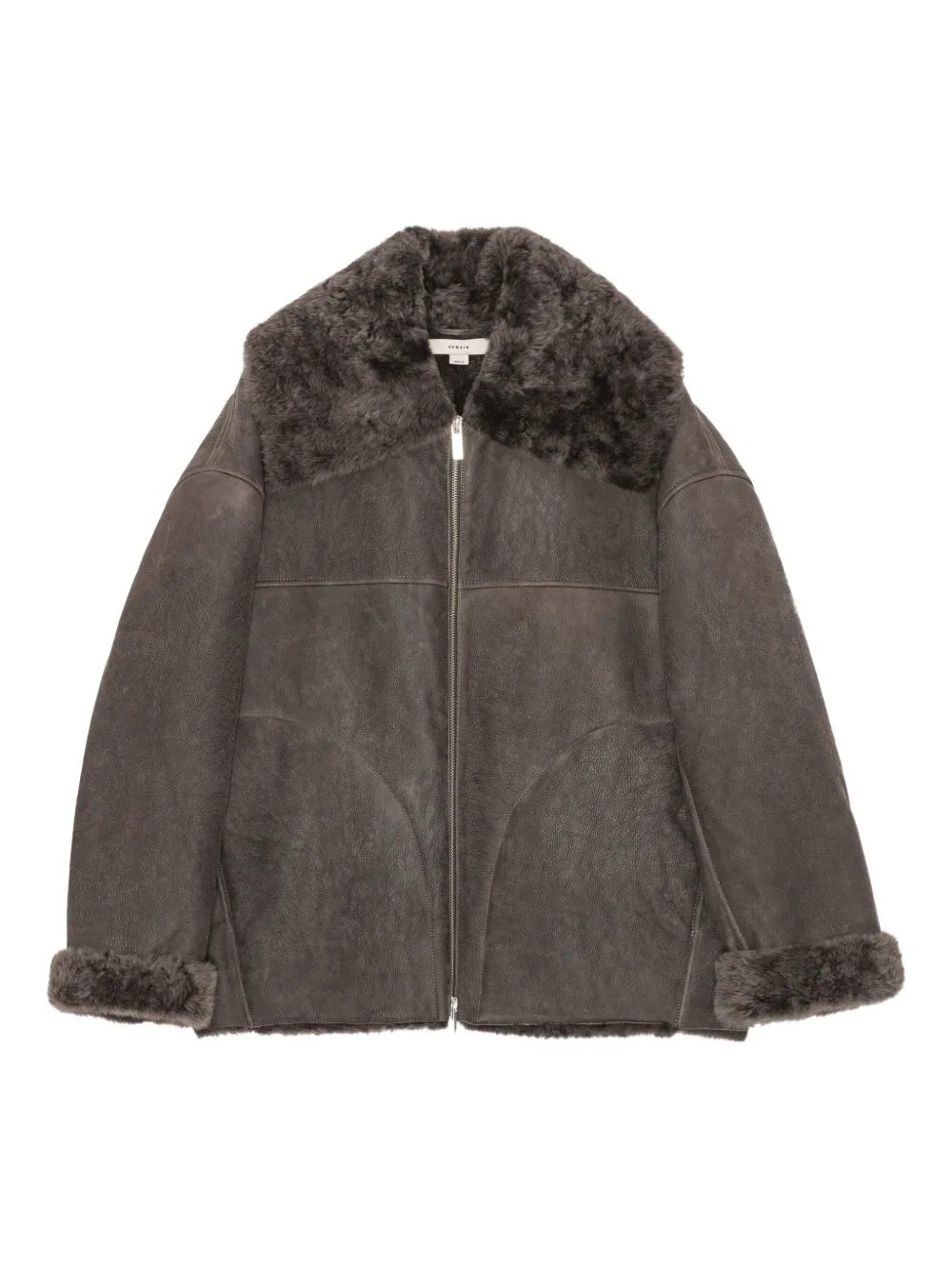 REMAIN shearling zip-front jacket | Brown | Image 1