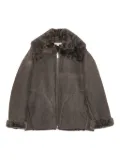 REMAIN shearling zip-front jacket - Brown