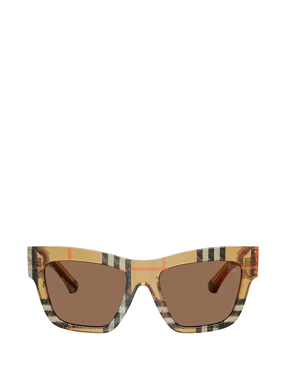Burberry check-pattern square-frame sunglasses - Marrone
