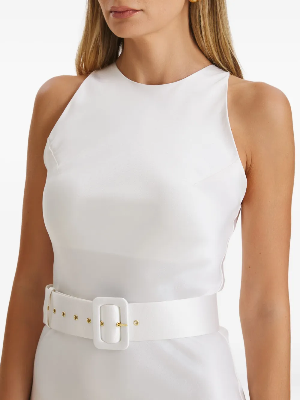 IL VOLO Erika halterjurk met ceintuur Wit