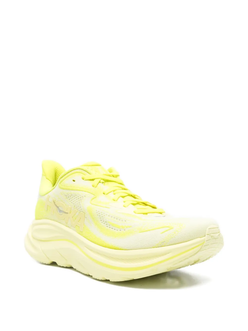 HOKA lace-up mesh trainers Yellow