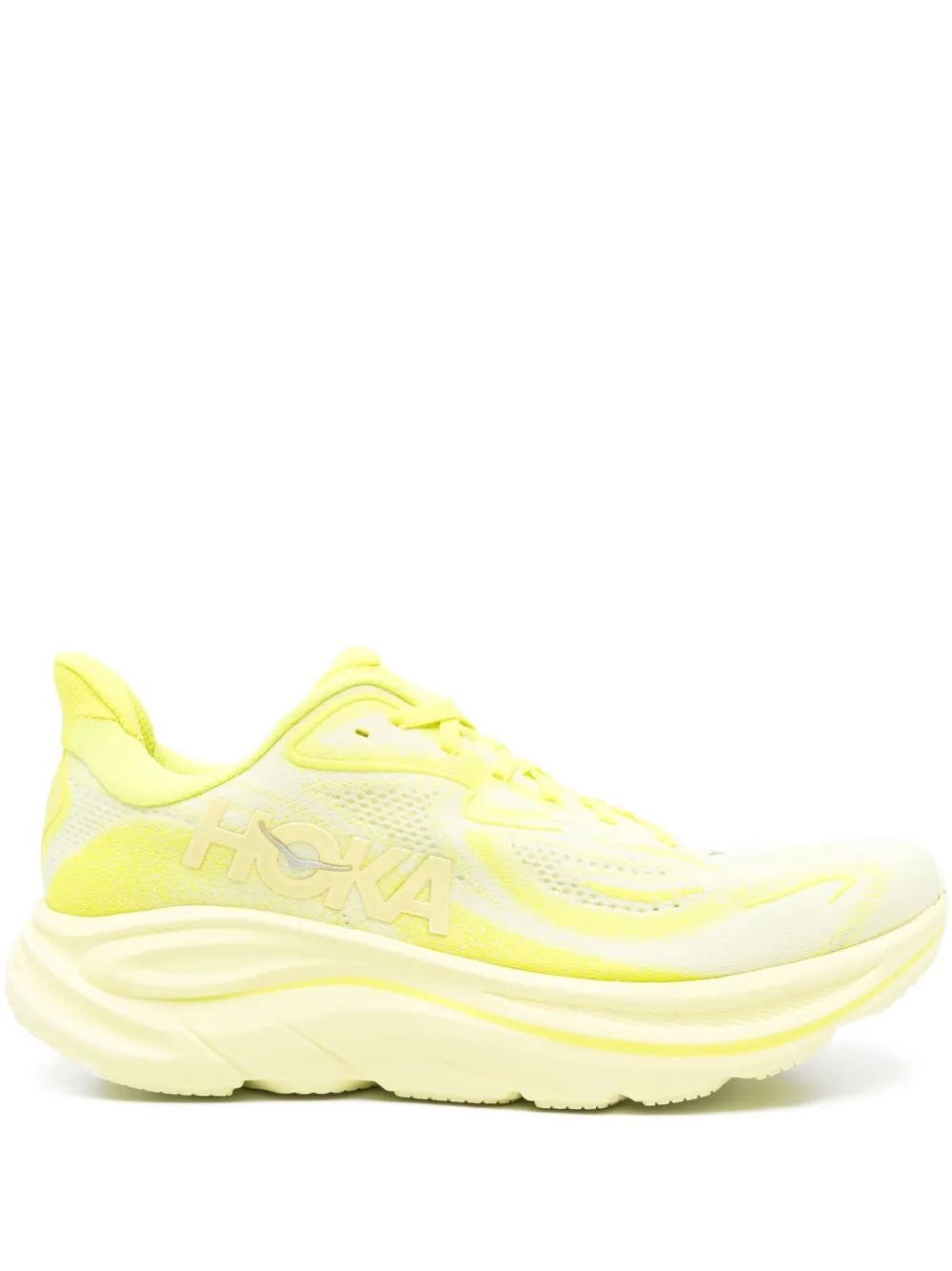 HOKA lace-up mesh trainers Yellow