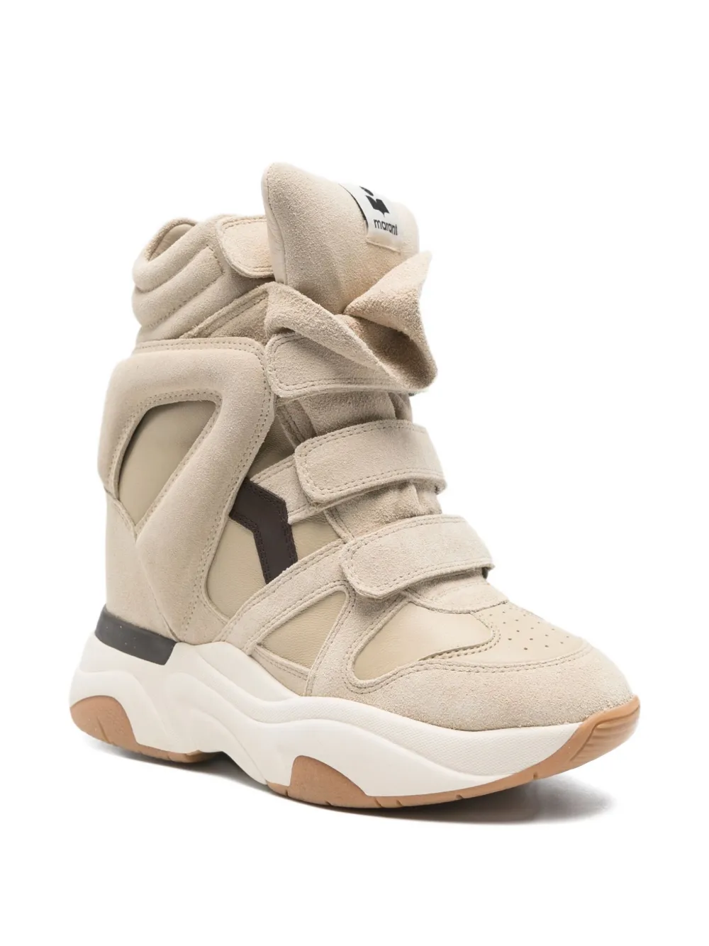 Isabel Marant Wedge-sole Strap Sneakers In Neutral