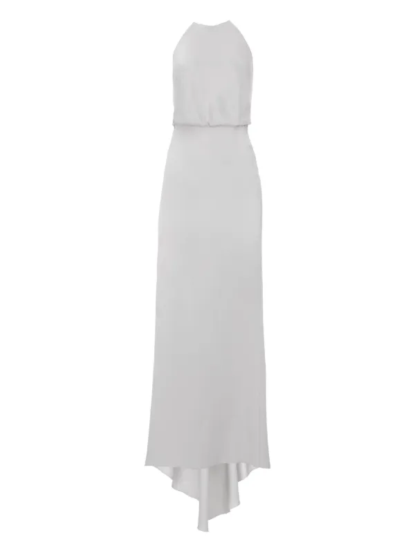 IL VOLO Jewel halter-neck beaded-back Dress | Grey | FARFETCH