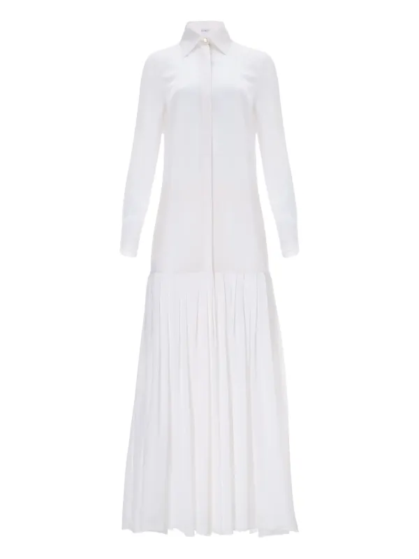 IL VOLO NOA Pleated Shirt Dress | White | FARFETCH SG