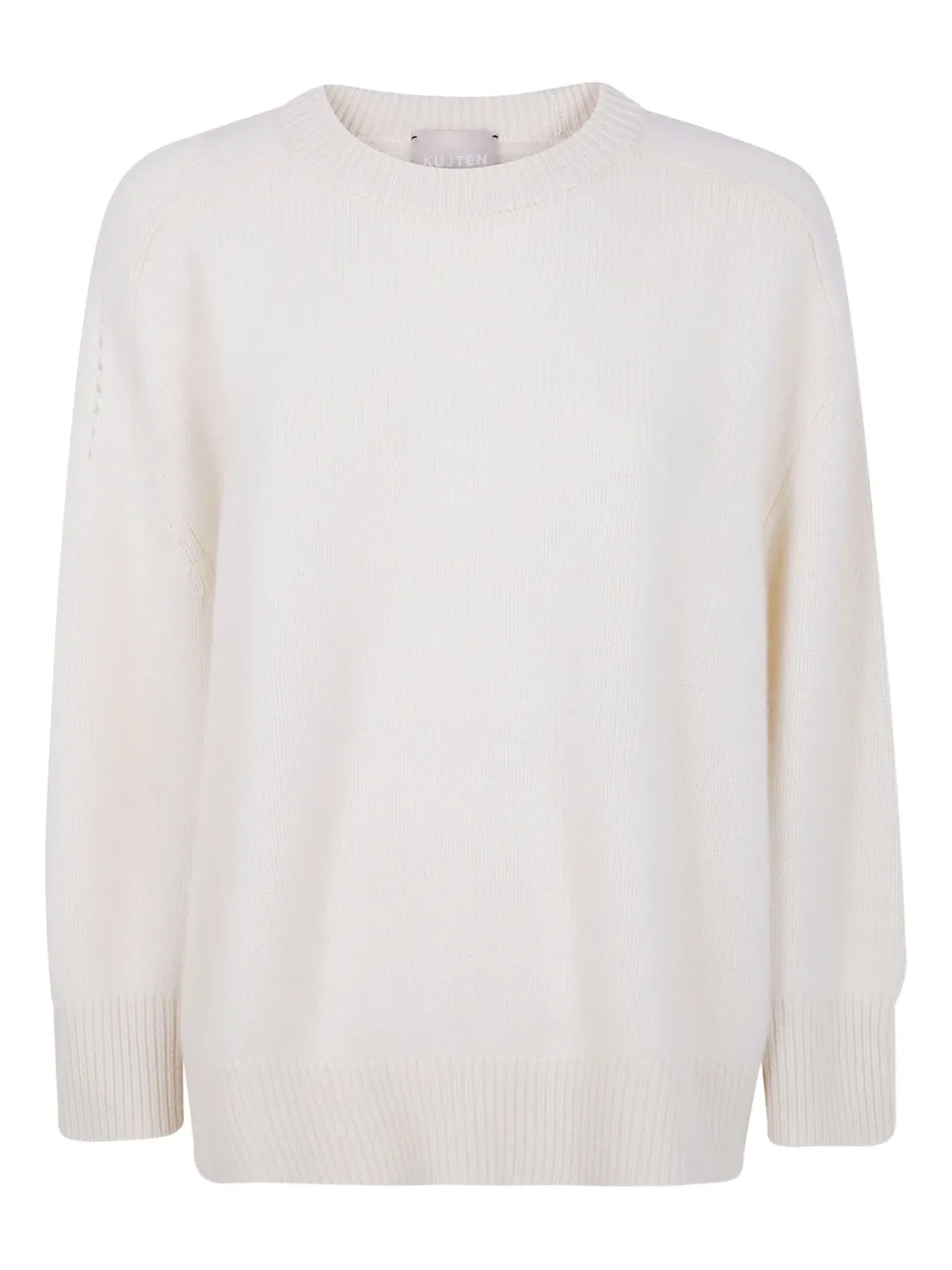 kujten Diane eyelet-detail cashmere sweater | White | Image 1