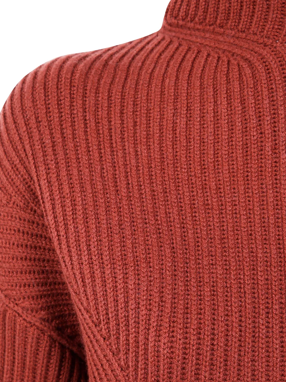 kujten Demi geribbelde trui met hoge hals Rood