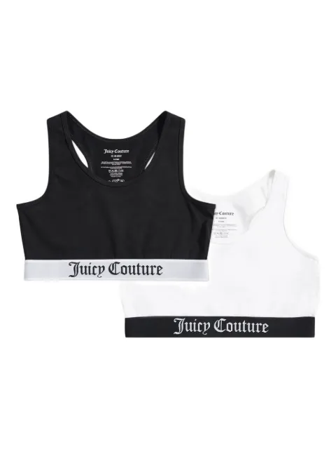 Juicy Couture Kids logo-band racer-back bra set