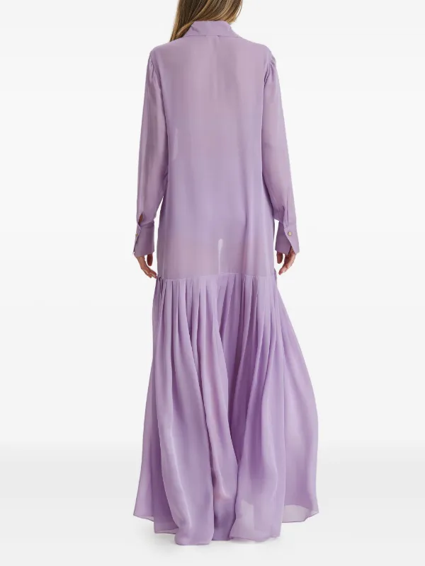 maxi pleated shirt dress Light Green Striped Poplin Pleated Waist Maxi Shirt Dress shopaleena