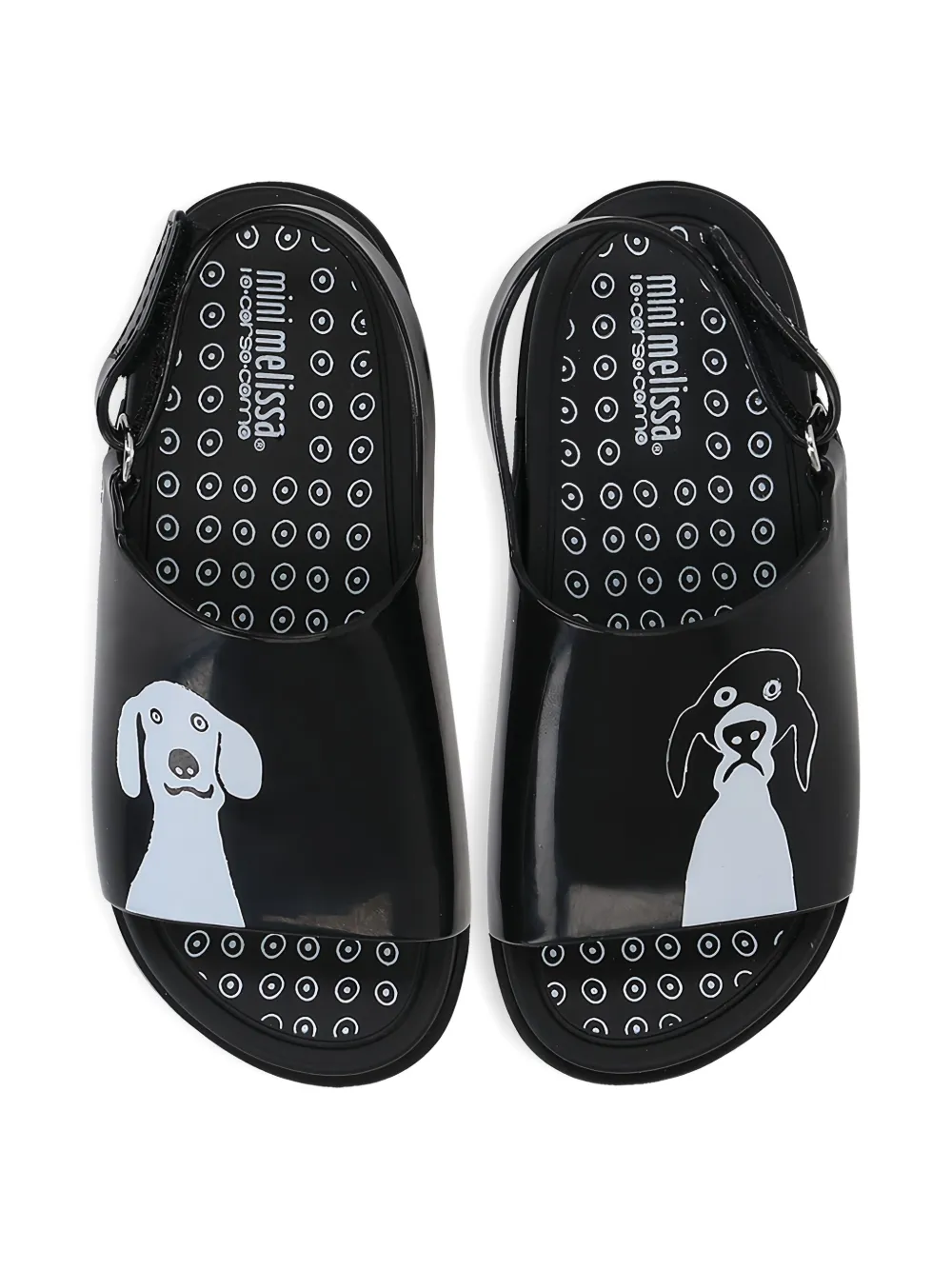 Melissa x10 CORSO COMO dog-print slingback sandals Black