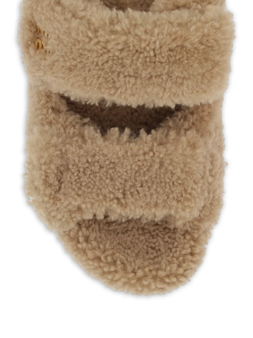 Miu Sandalen met logodetail Beige