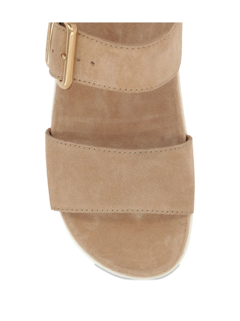 Miu buckled-strap suede sandals Neutrals