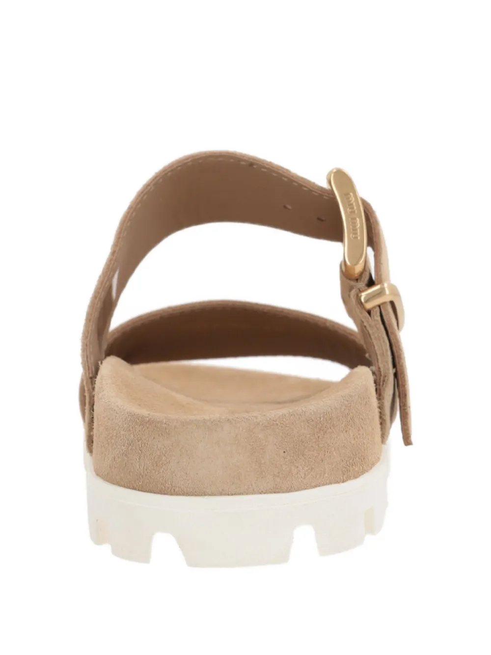 Miu buckled-strap suede sandals Neutrals
