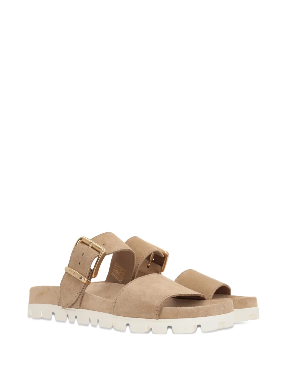 Miu buckled-strap suede sandals Neutrals