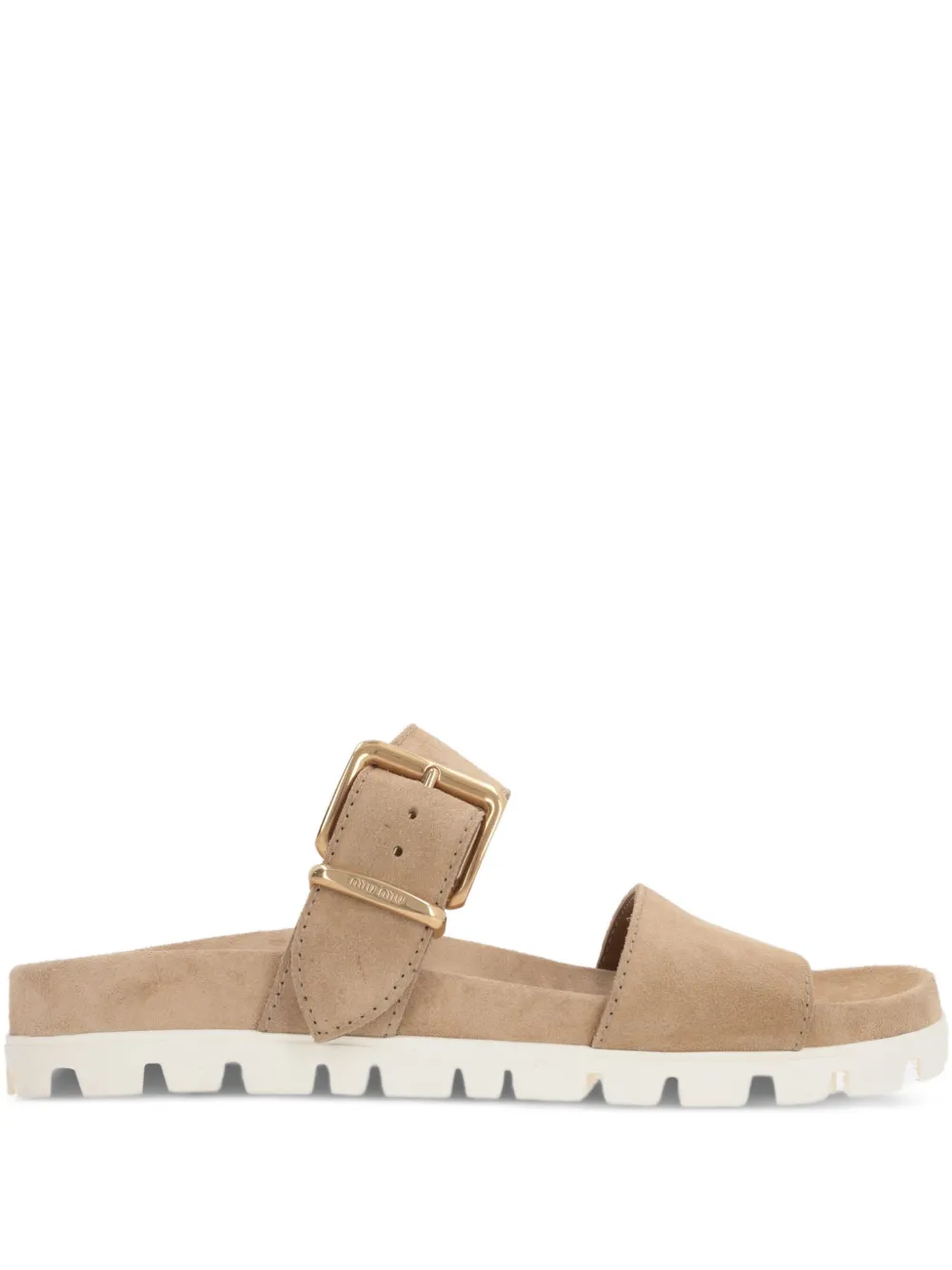 Miu Miu buckled-strap suede sandals | Neutrals | Image 1